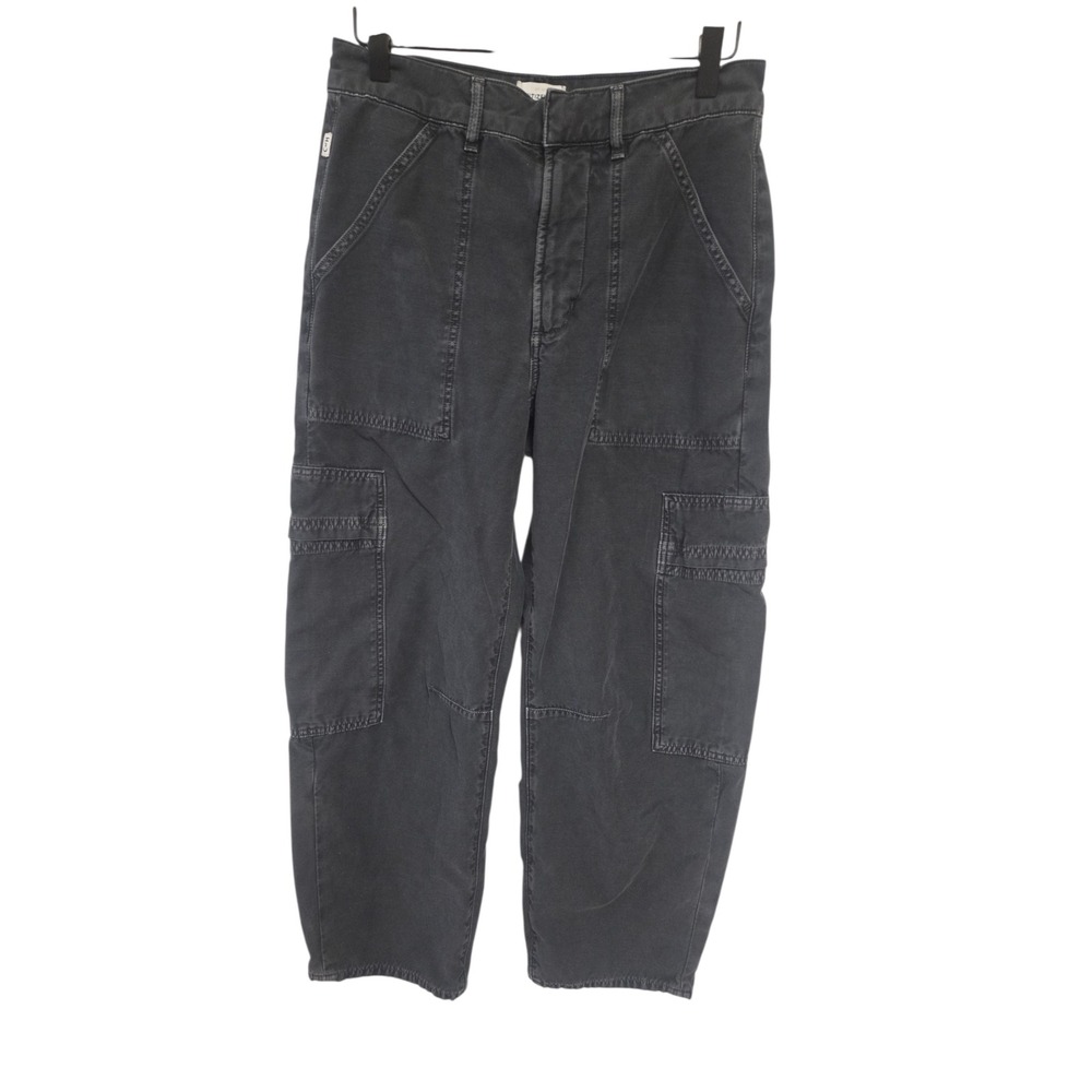 Citizens of Humanity Marcelle Cargo Pants Womens 27 Black Barrel Leg Premium - Picture 2 of 8